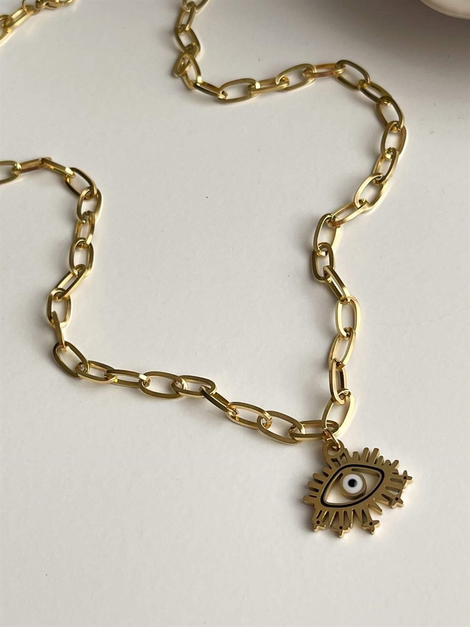 Çelik Göz Uçlu Kolye (49 Cm)