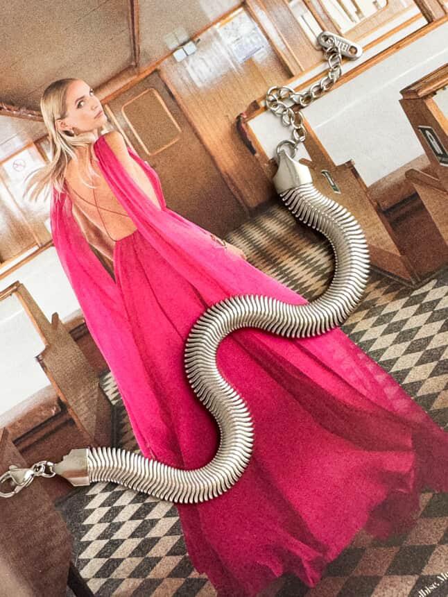Çelik Gümüş Renk Kalın Snake Bileklik (22 Cm)