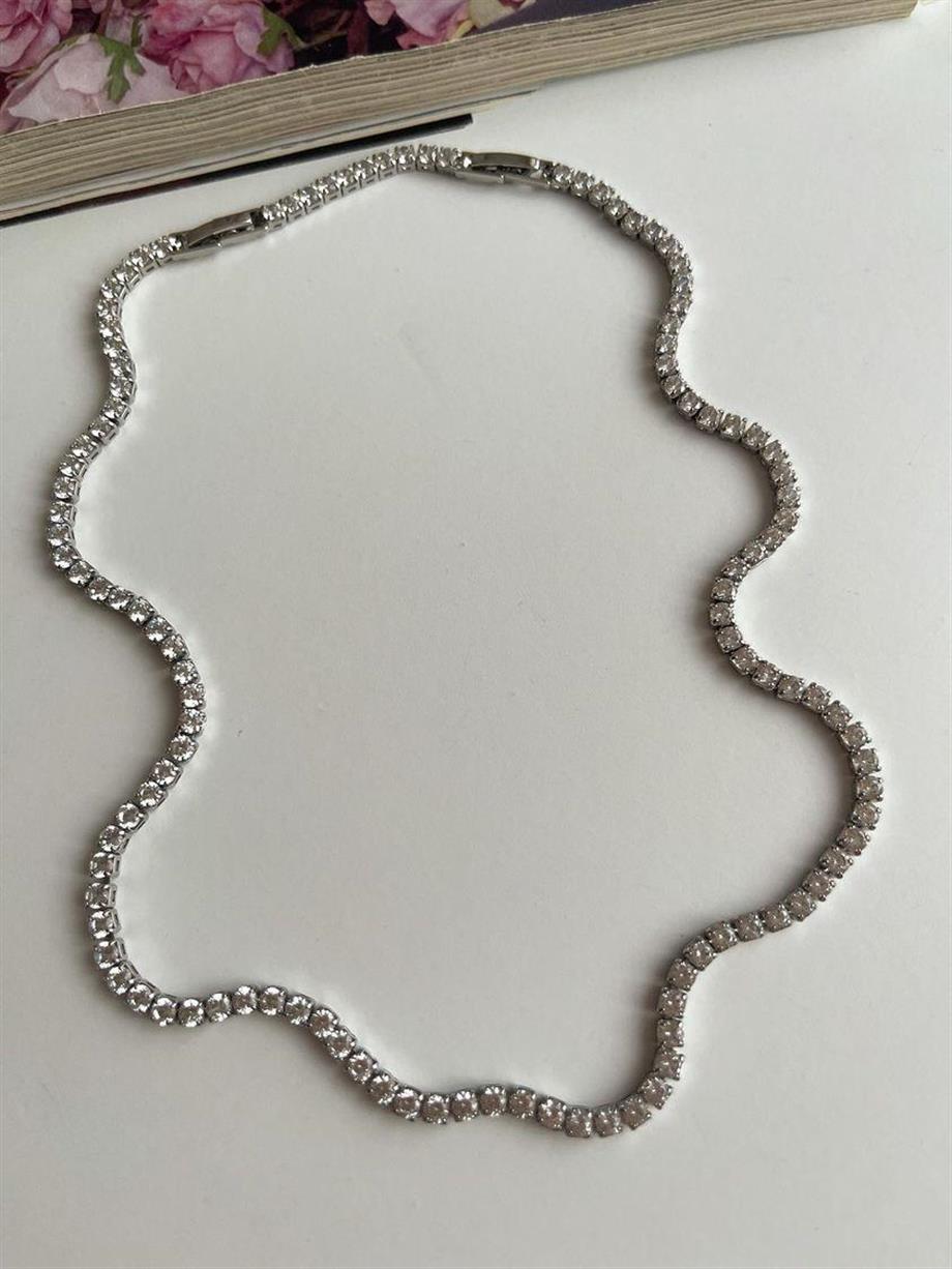 Çelik Gümüş Renk Su Yolu Kolye (45 Cm)