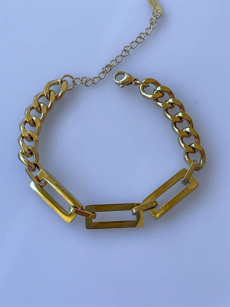 Çelik Halkalı Bileklik (22 Cm)