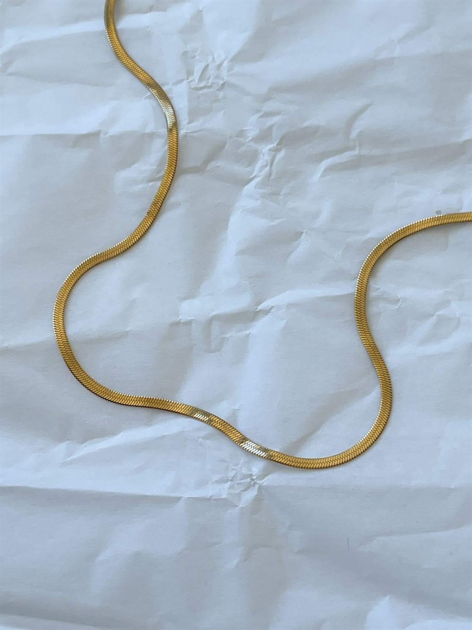 Çelik İnce İtalyan Zincir Kolye (49 Cm)
