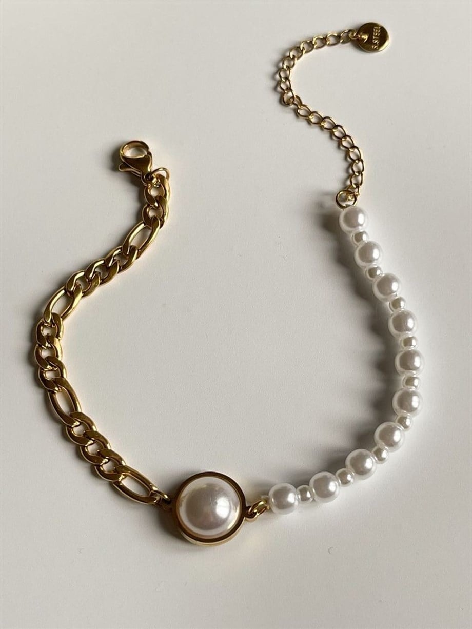 Çelik İncili Bileklik (22 Cm)