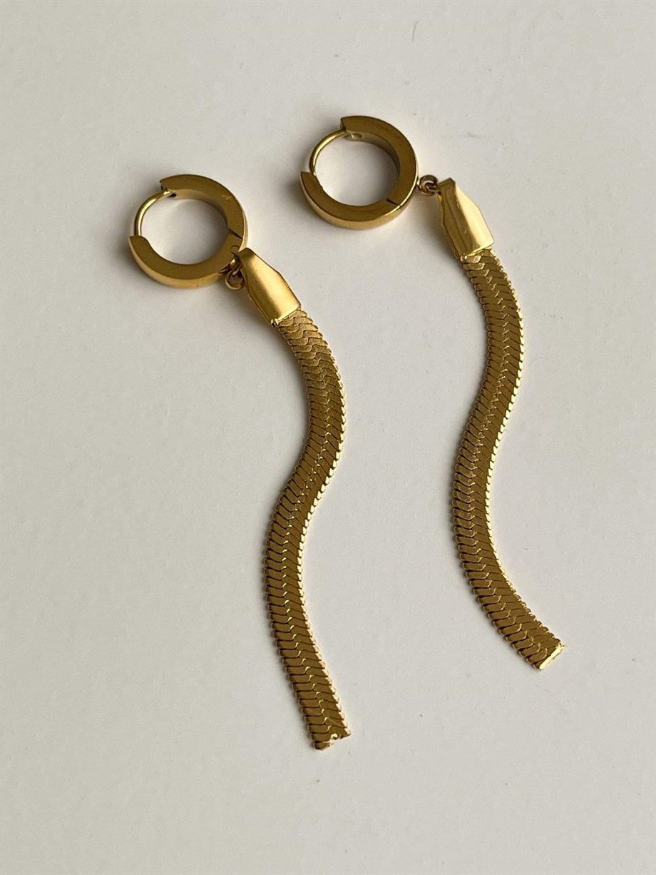 Çelik İtalyan Zincir Küpe (7.5 Cm)