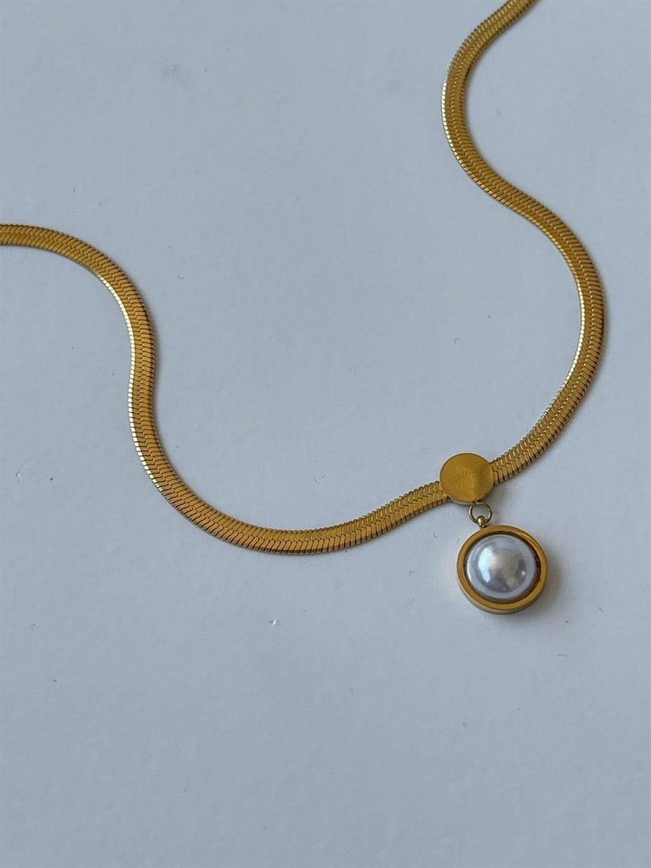 Çelik İtalyan Zincir Uçlu Kolye (47 Cm)
