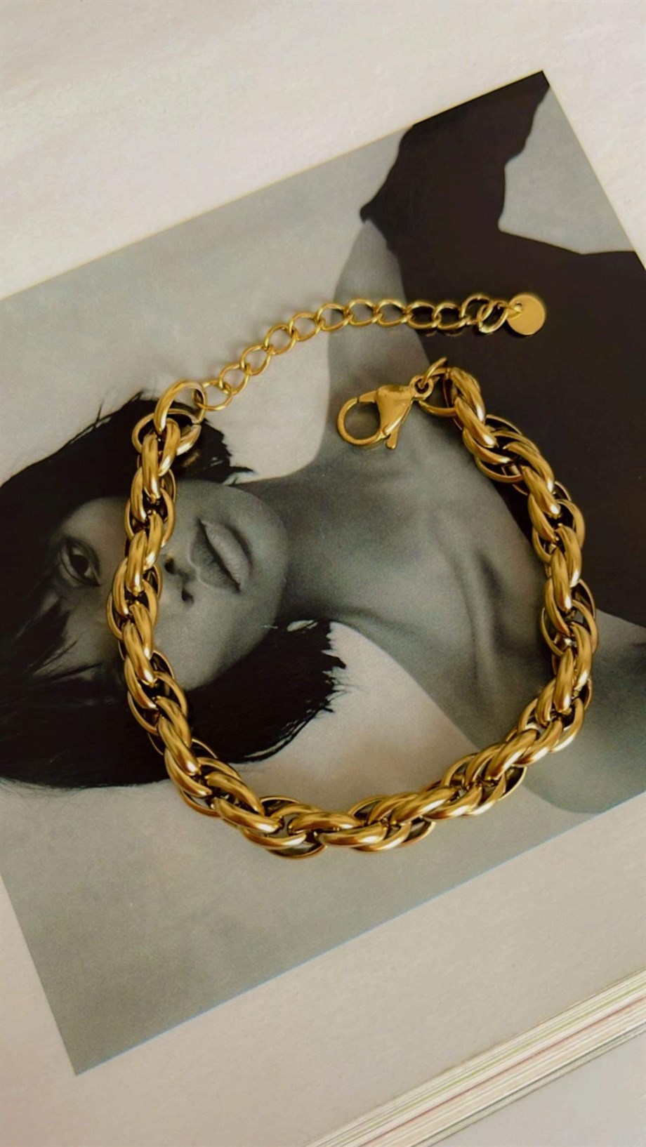 Çelik Kalın Geçmeli Bileklik (24 Cm)