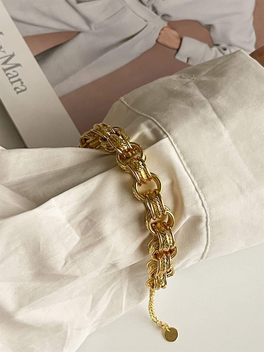 Çelik Kalın Halka Geçmeli Premium Bileklik (22 m)