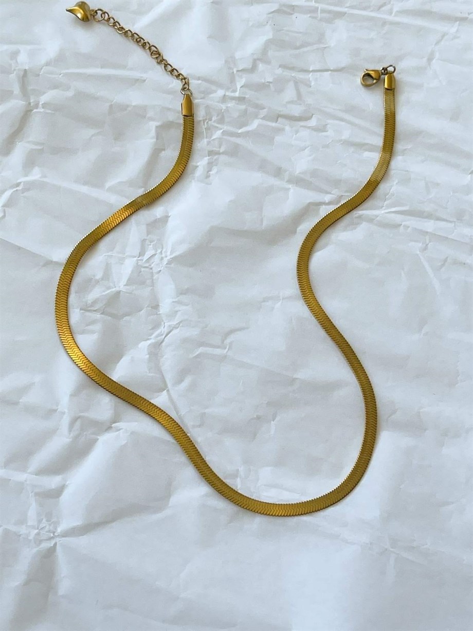 Çelik Kalın İtalyan Zincir Kolye (45 Cm)