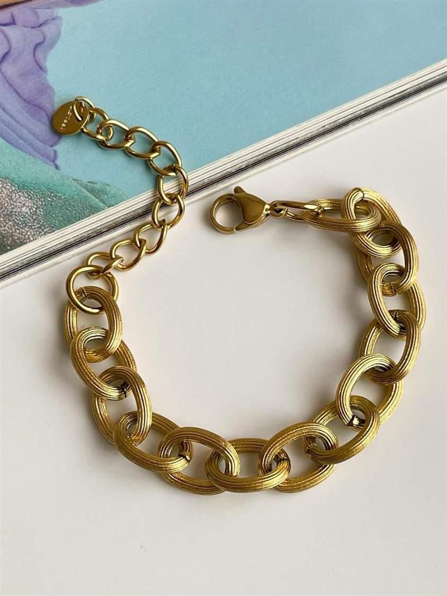 Çelik Kalın Örgü Bileklik (21 Cm)