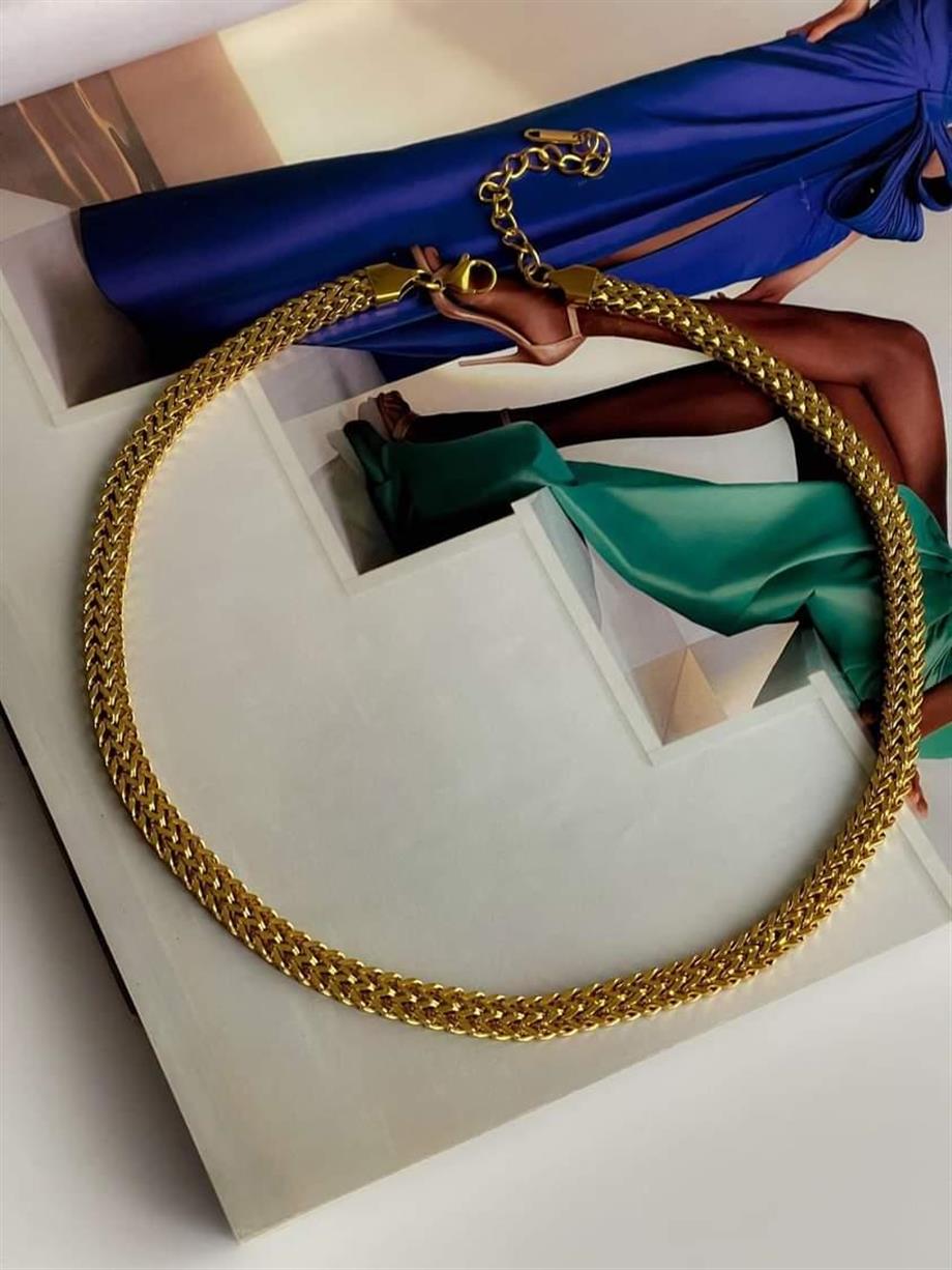 Çelik Kalın Örgü Kolye (48 Cm)
