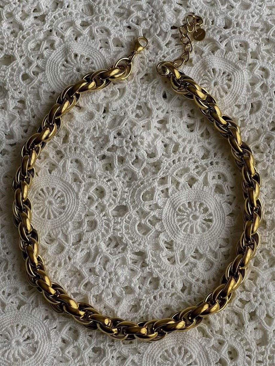 Çelik Kalın Örgü Premium Kolye (50 Cm)