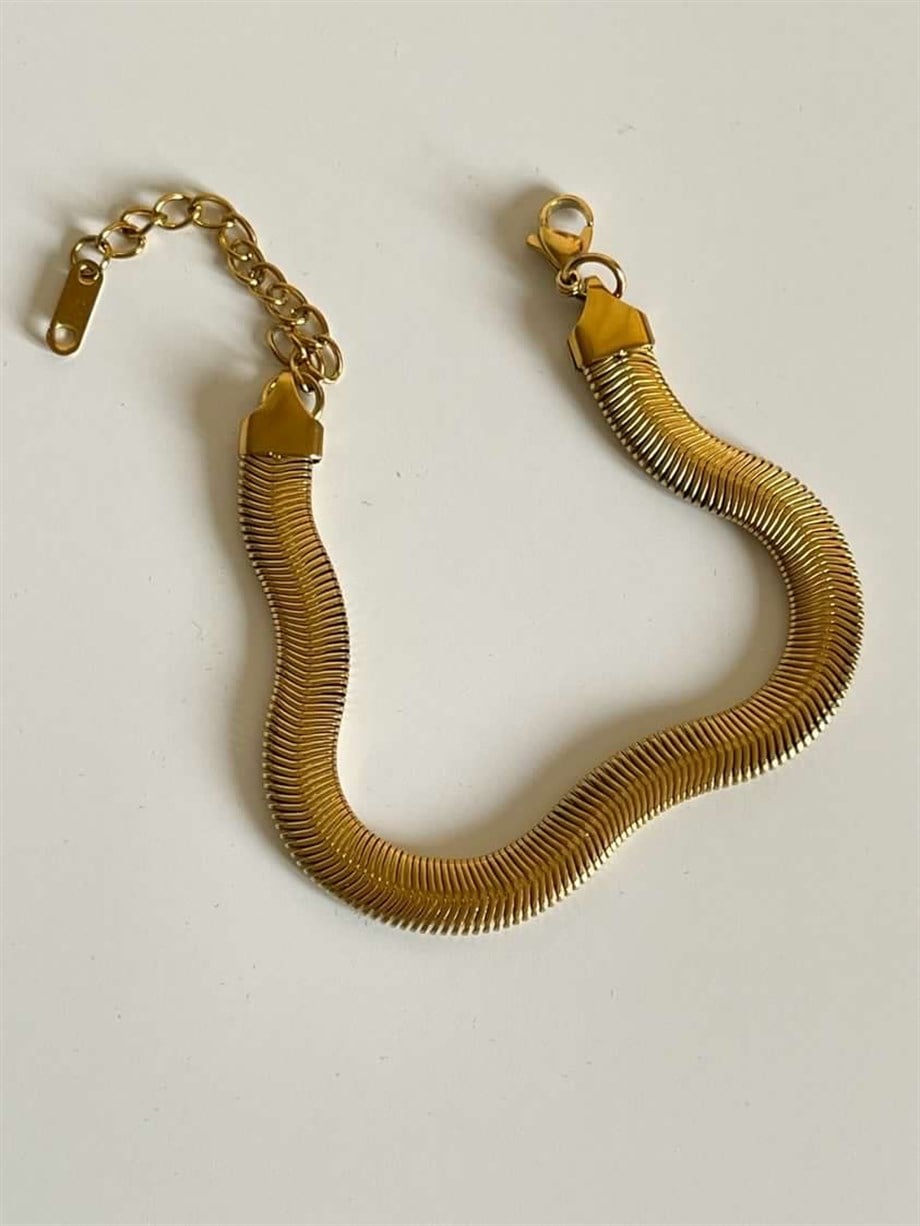 Çelik Kalın Snake Bileklik (23 Cm)