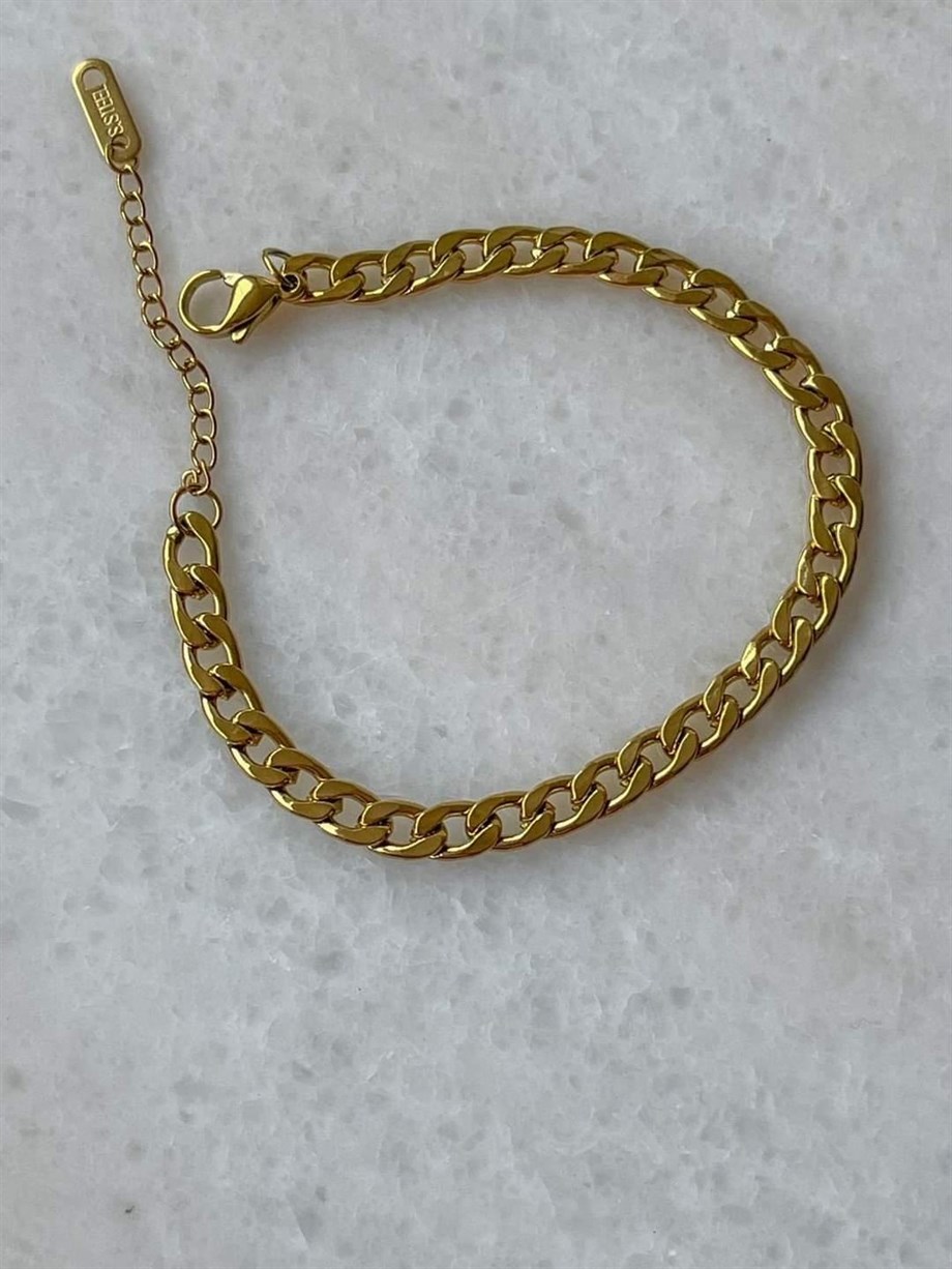 Çelik Klasik Zincir Bileklik (22 Cm)
