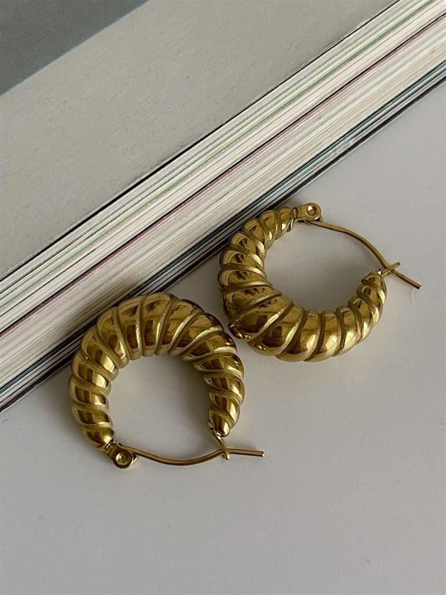 Çelik Küçük Boy Midye Küpe (2 Cm)