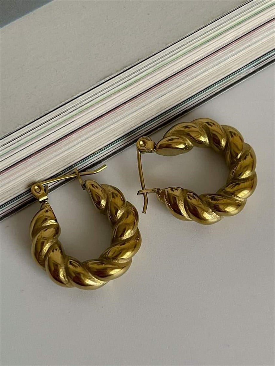 Çelik Küçük Boy Midye Küpe (2 Cm)