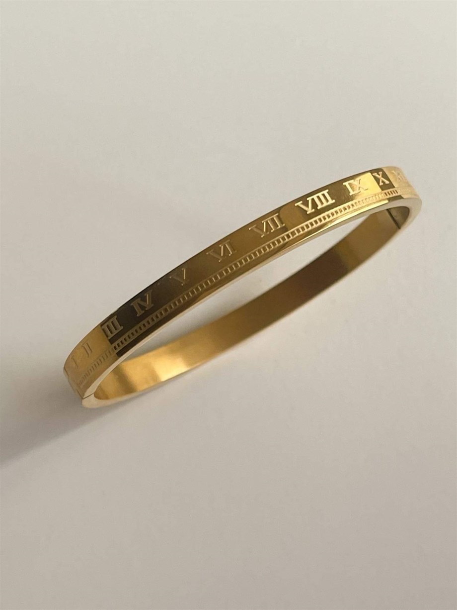 Çelik Marka Model Alt Desenli Kelepçe Bileklik (6.5 Cm)