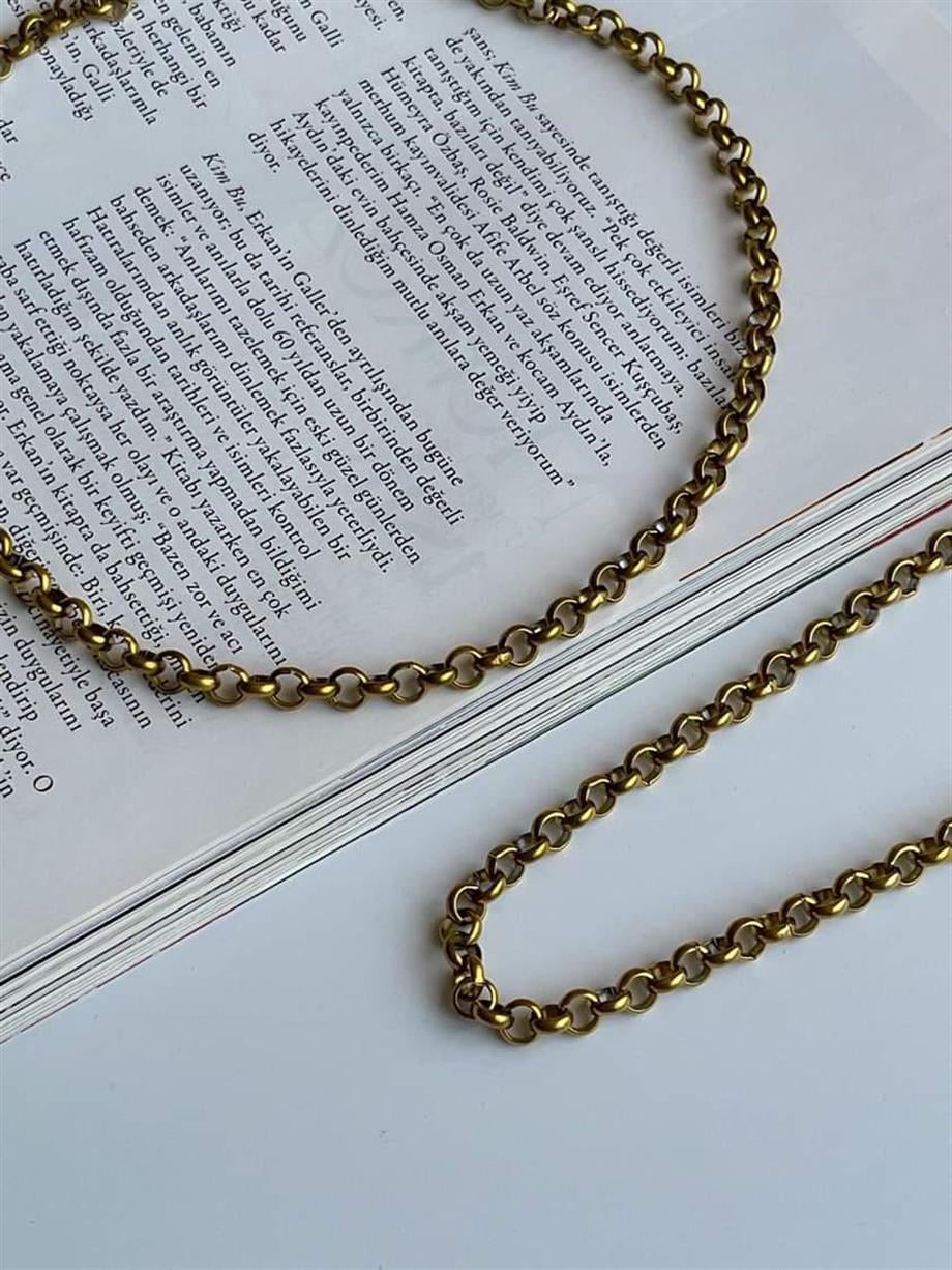 Çelik Mini Geçmeli Halka Kolye (46 Cm)