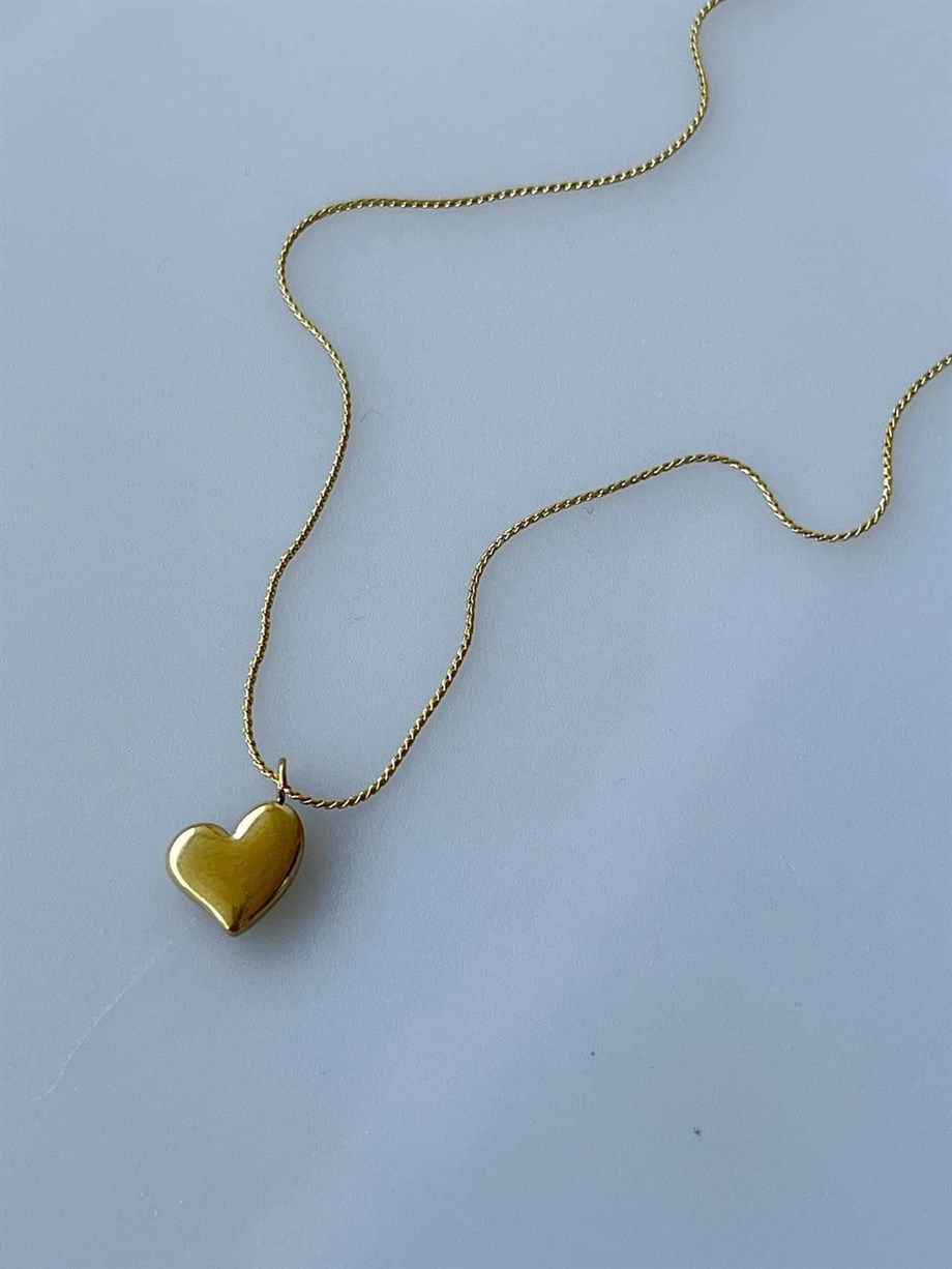 Çelik Minik Kalp Uçlu Minimal Kolye (47 Cm)