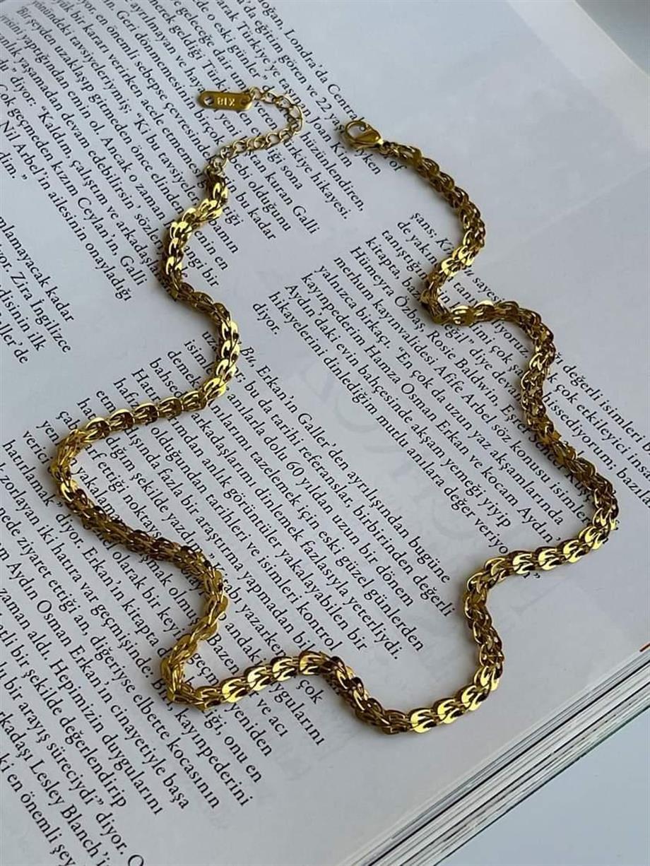 Çelik Özel Tasarım Pullu Kolye (48 Cm)