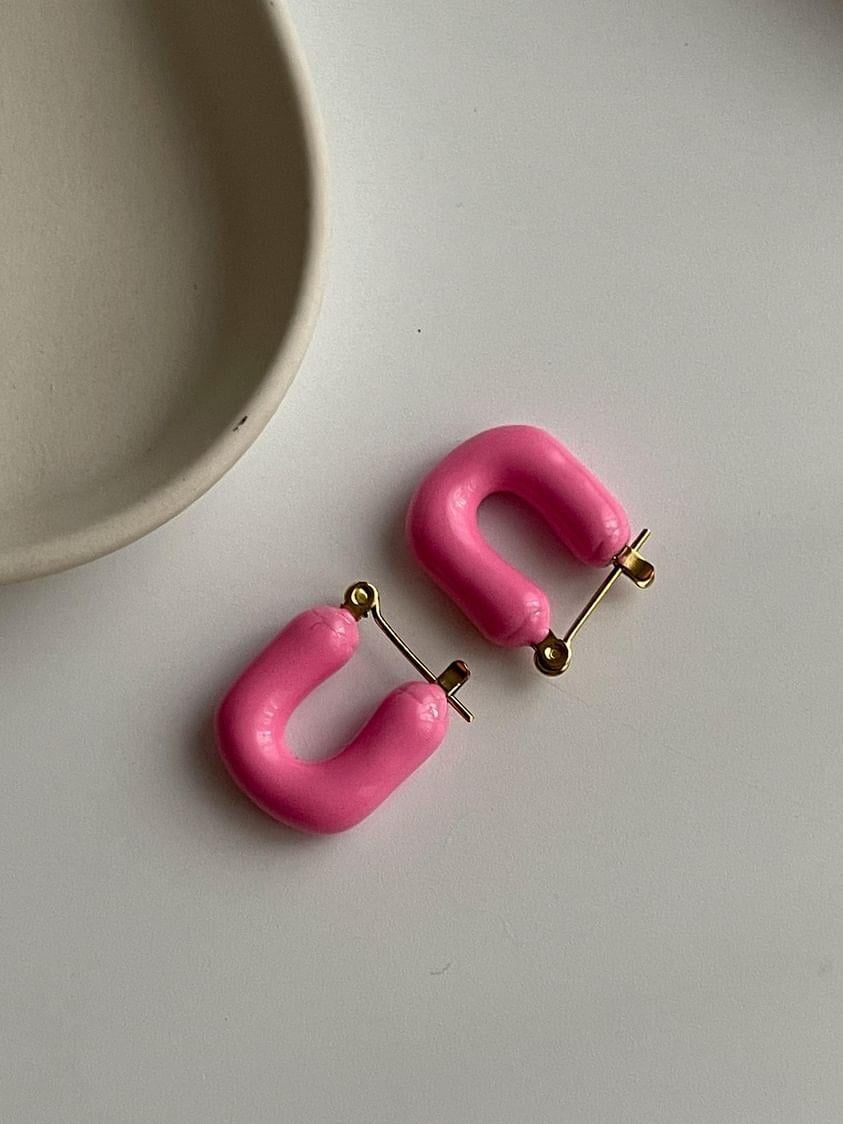 Çelik Pembe Küpe (1.70 Cm)