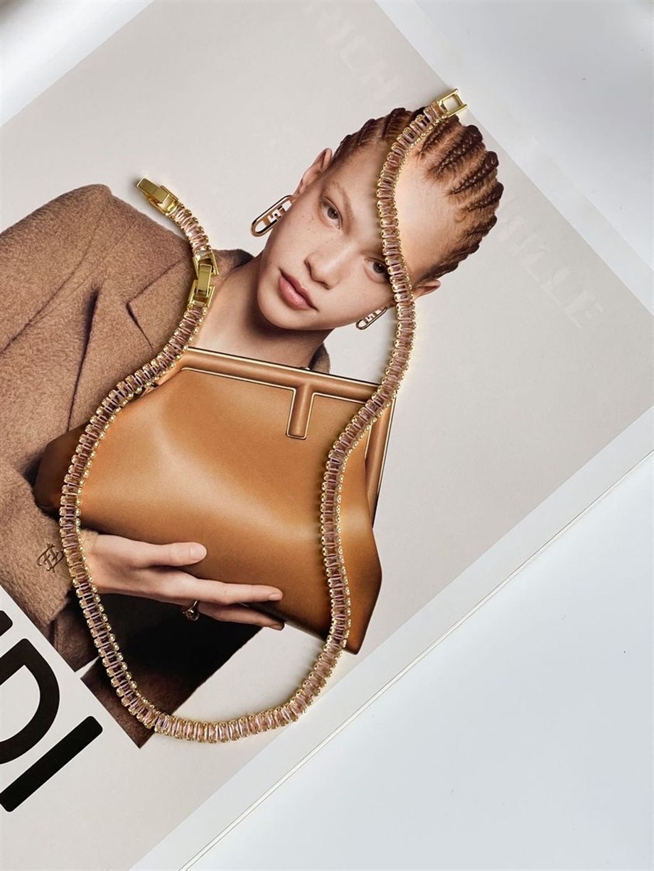 Çelik Pembe Taşlı Lena Kolye (45 Cm)