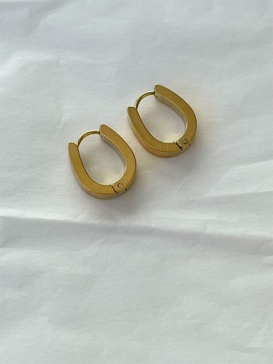Çelik Pera Oval Mini Halka Küpe (1.5 Cm)