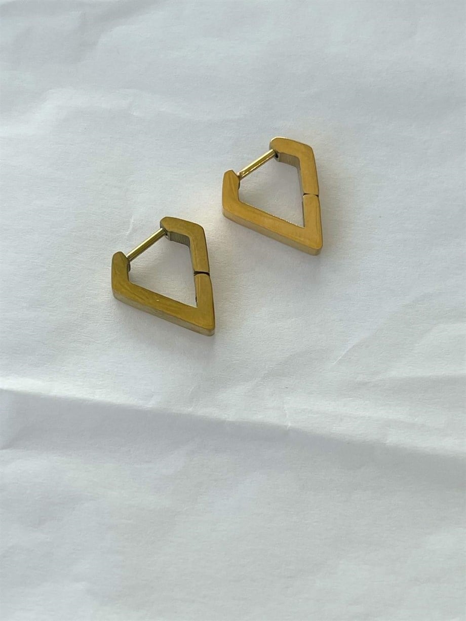 Çelik Pera Üçgen Mini Halka Küpe (1.40 Cm)