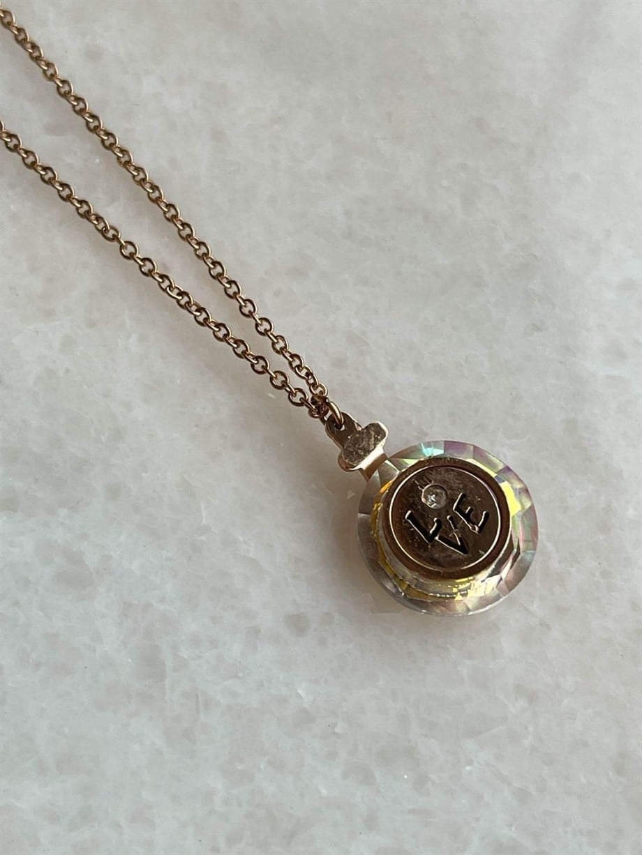 Çelik Rose Love Minimal Kolye (45 Cm)