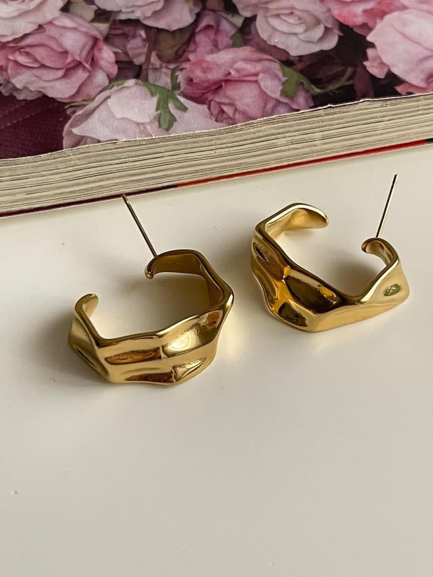 Çelik Şekilsiz Midye Küpe (2 Cm)