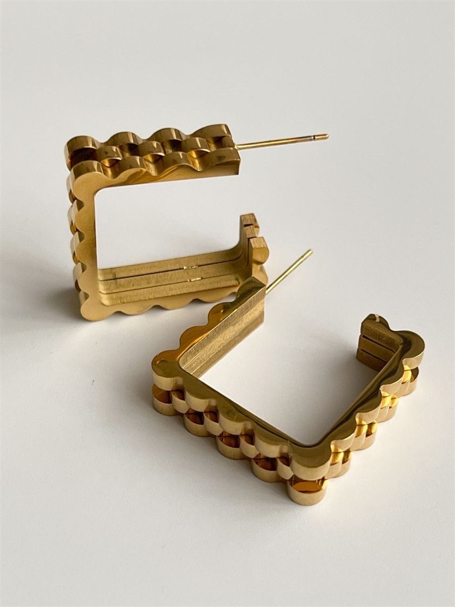 Çelik Steel Kare Küpe (2.5 Cm)