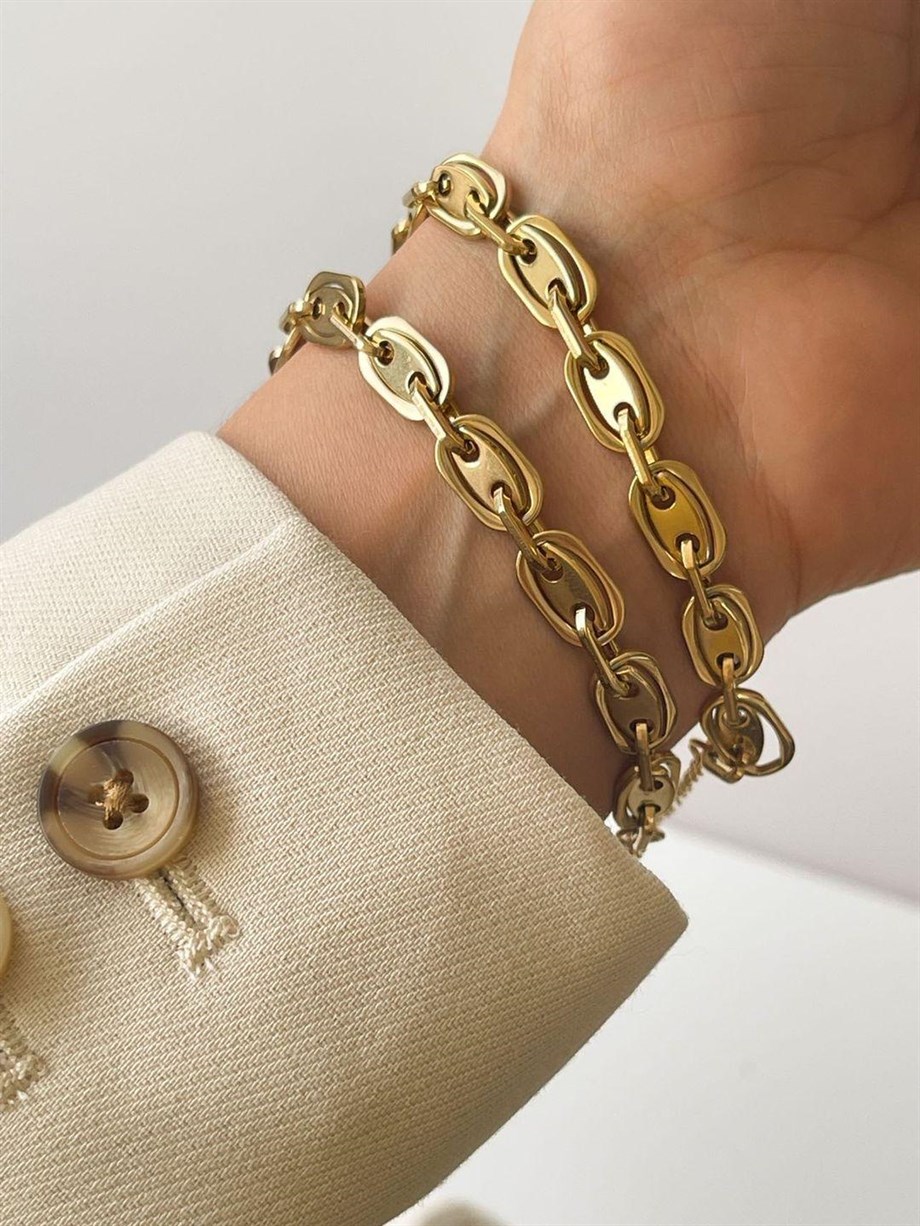 Çelik Tasarım Bileklik (22 Cm)