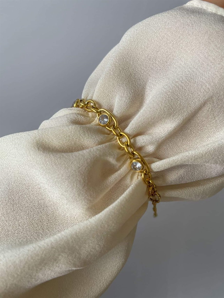 Çelik Taşlı Bileklik (22 Cm)