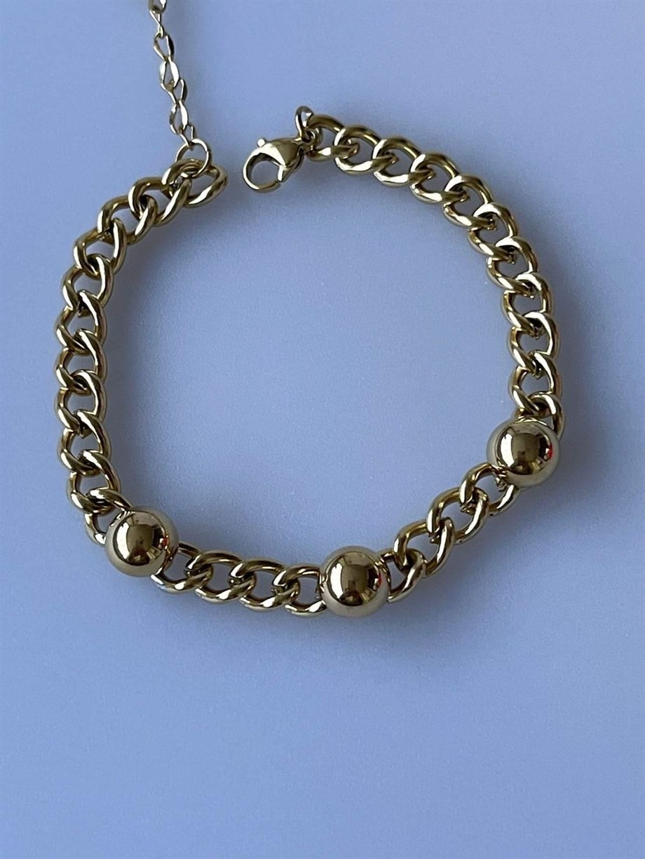 Çelik Topçuklu Bileklik (20 Cm)