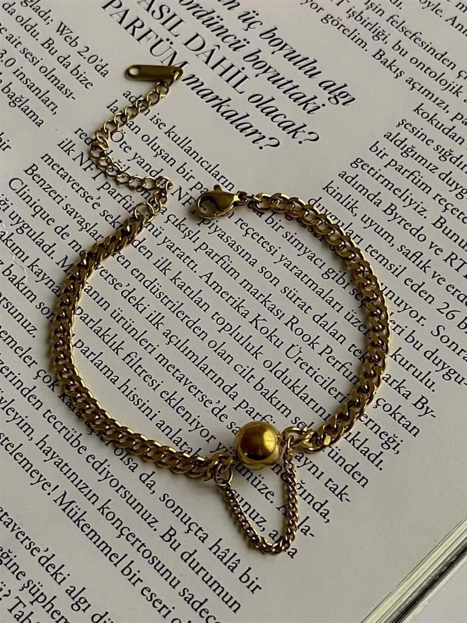 Çelik Topçuklu Bileklik (21 Cm)