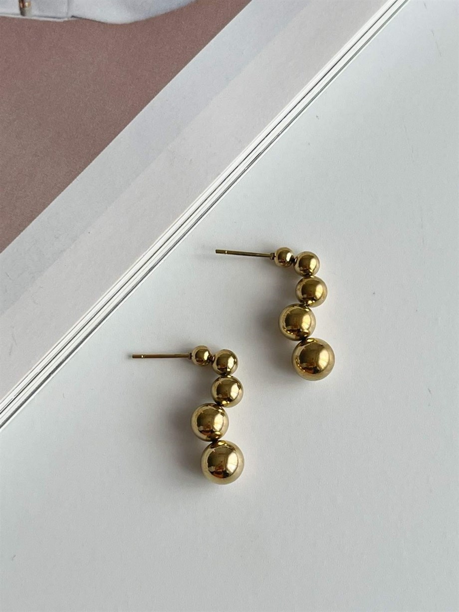 Çelik Topçuklu Küpe (2 Cm)