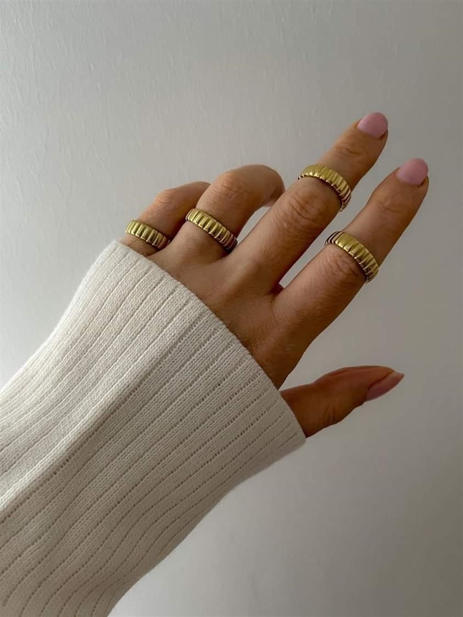 Çelik Vintage Basic Numaralı Yüzük (17 Numara )