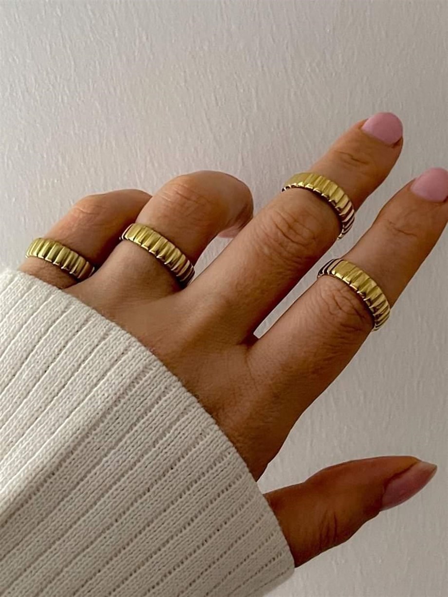 Çelik Vintage Basic Numaralı Yüzük (18 Numara )