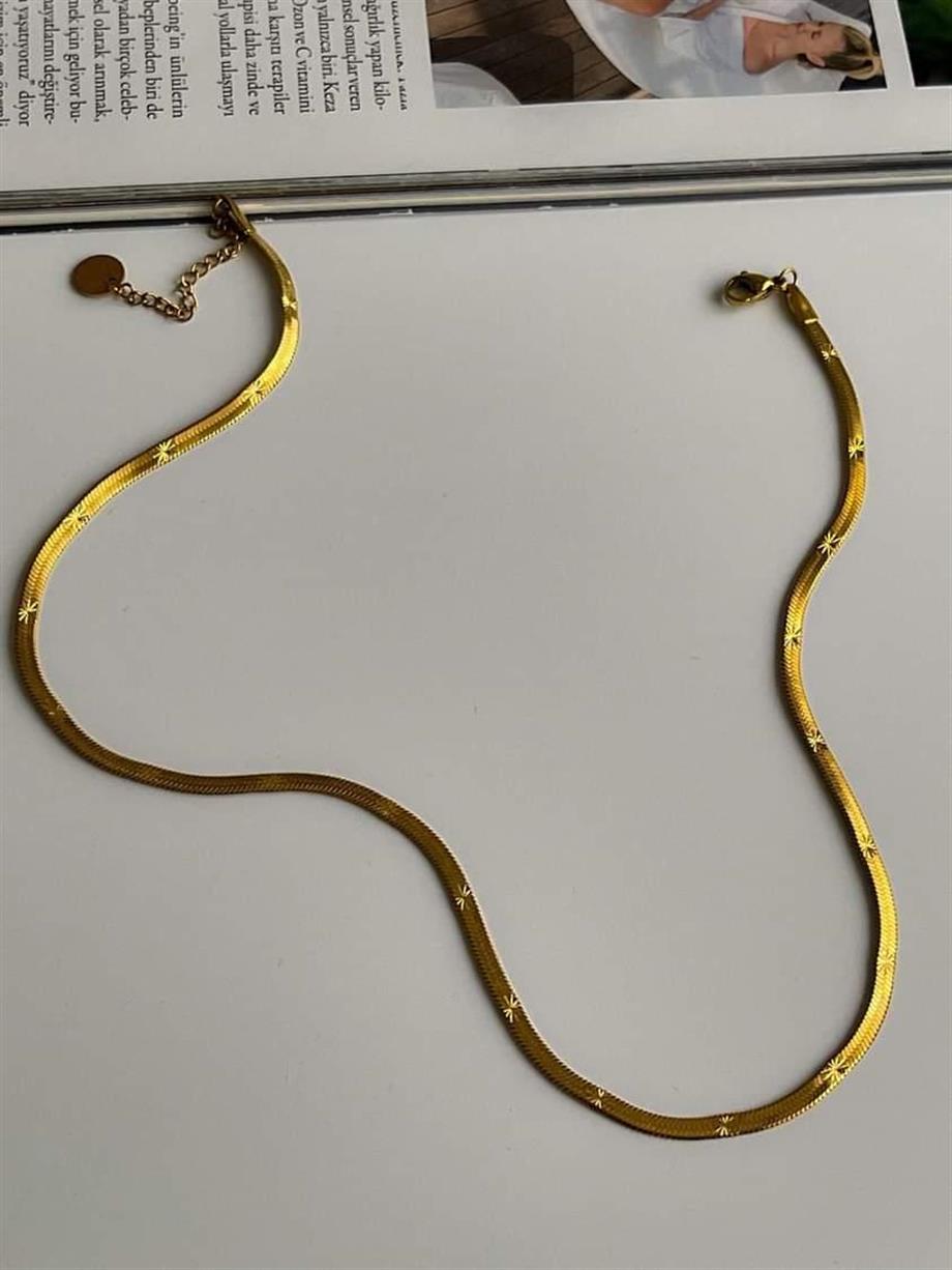 Çelik Yıldızlı İtalyan Zincir Kolye (45 Cm)