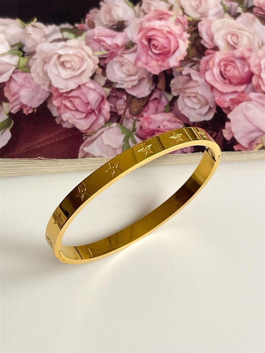 Çelik Yıldızlı Kelepçe Bileklik 