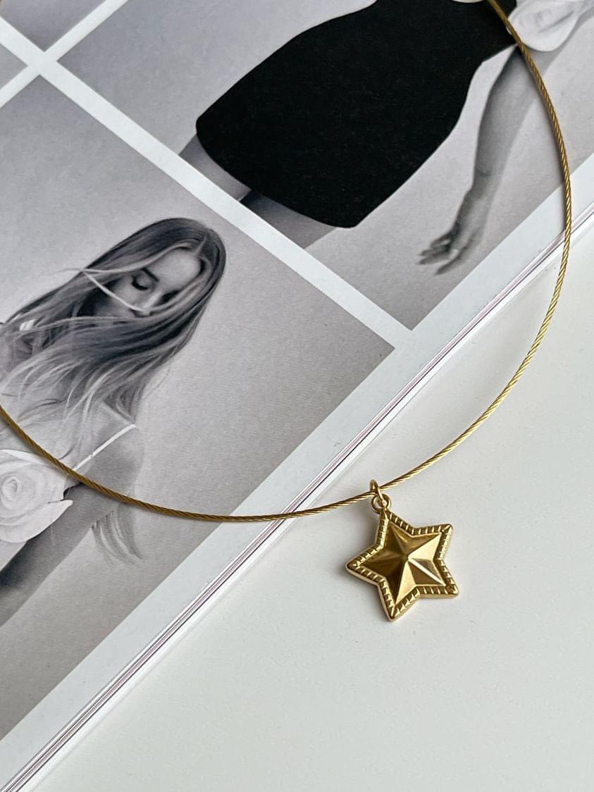 Çelikı Gold Yıldızlı Cocker Kolye 