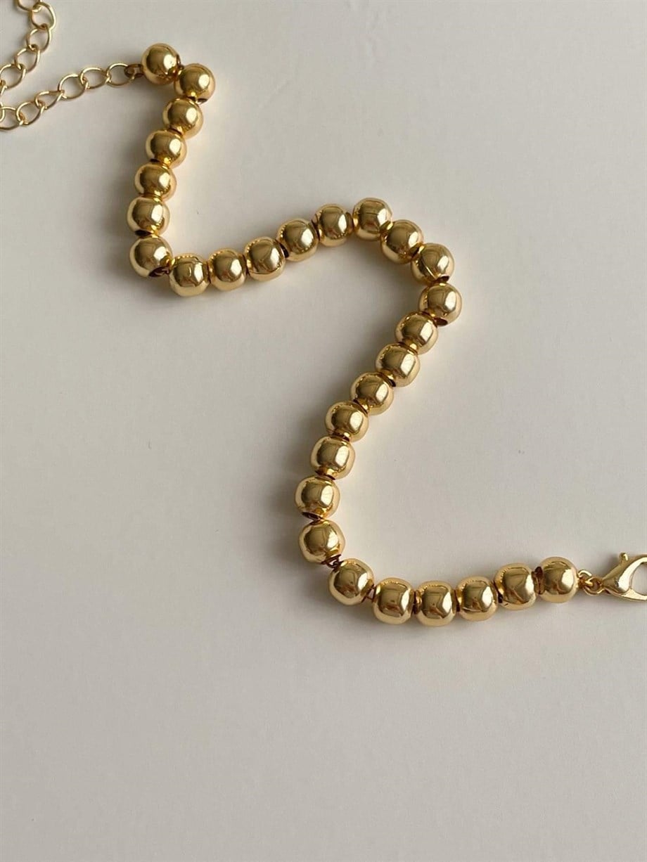 Gold Boncuklu Bileklik (23 Cm)