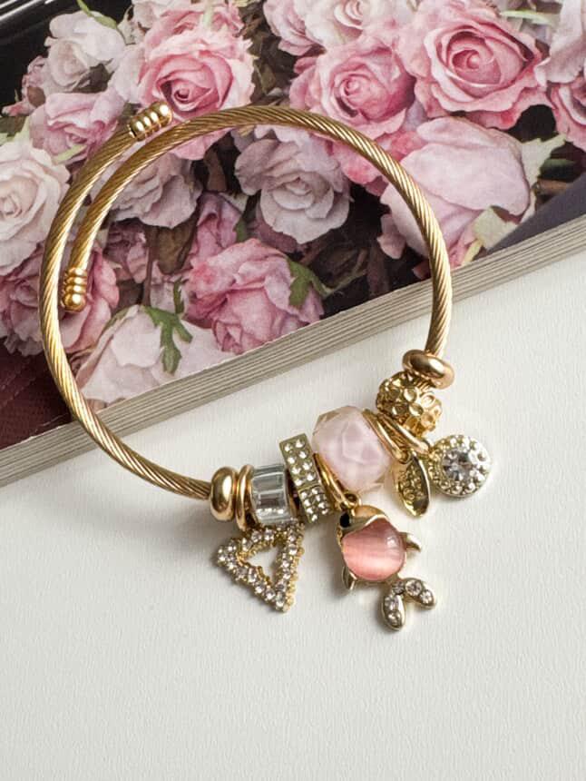 Gold Pandora Pudra Balıklı Kelepçe Bileklik 