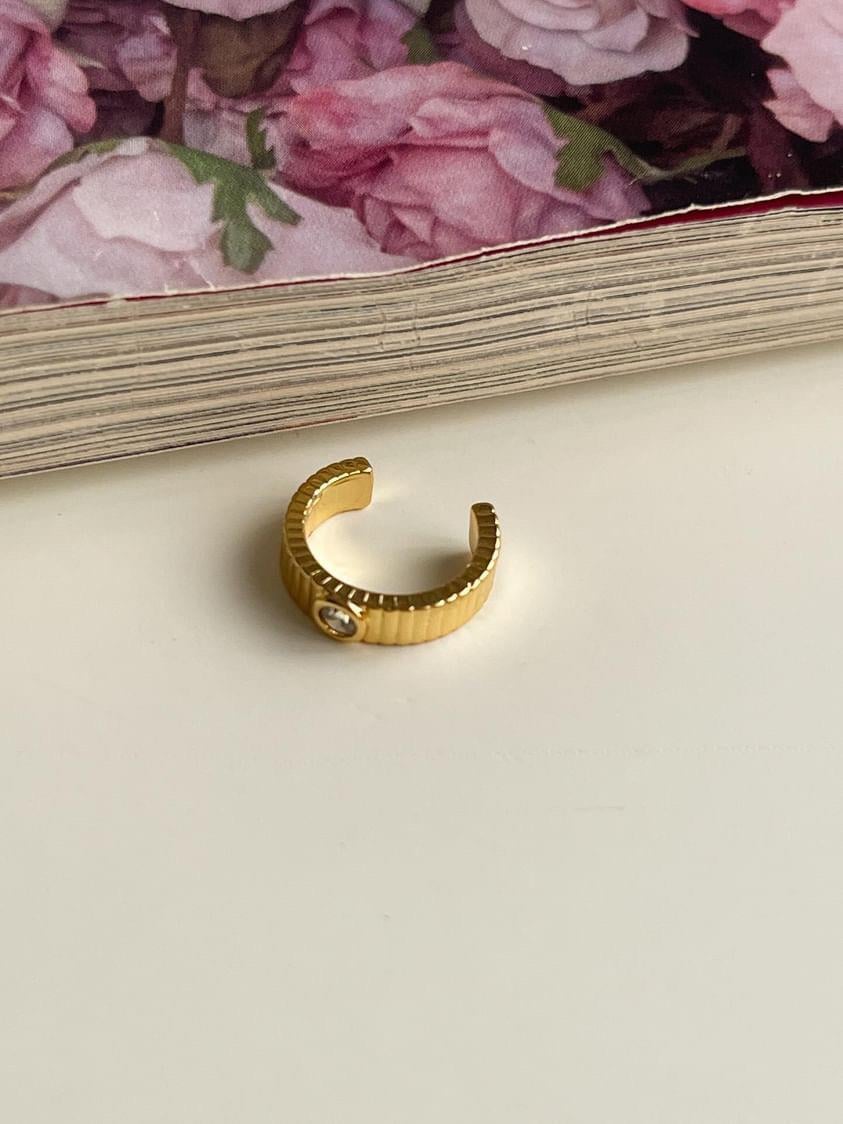 Gold Renk Baget Tekli Ear Cuff Küpe 