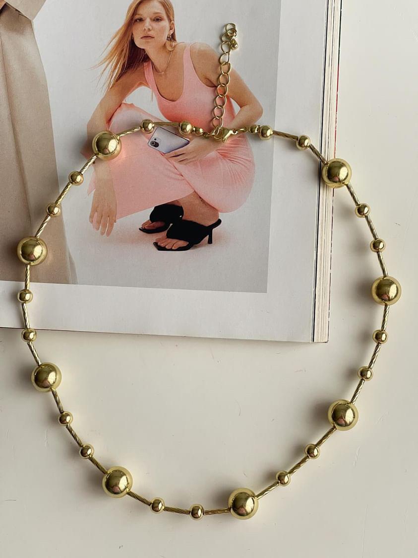 Gold Topçuklu Kolye (50 Cm)