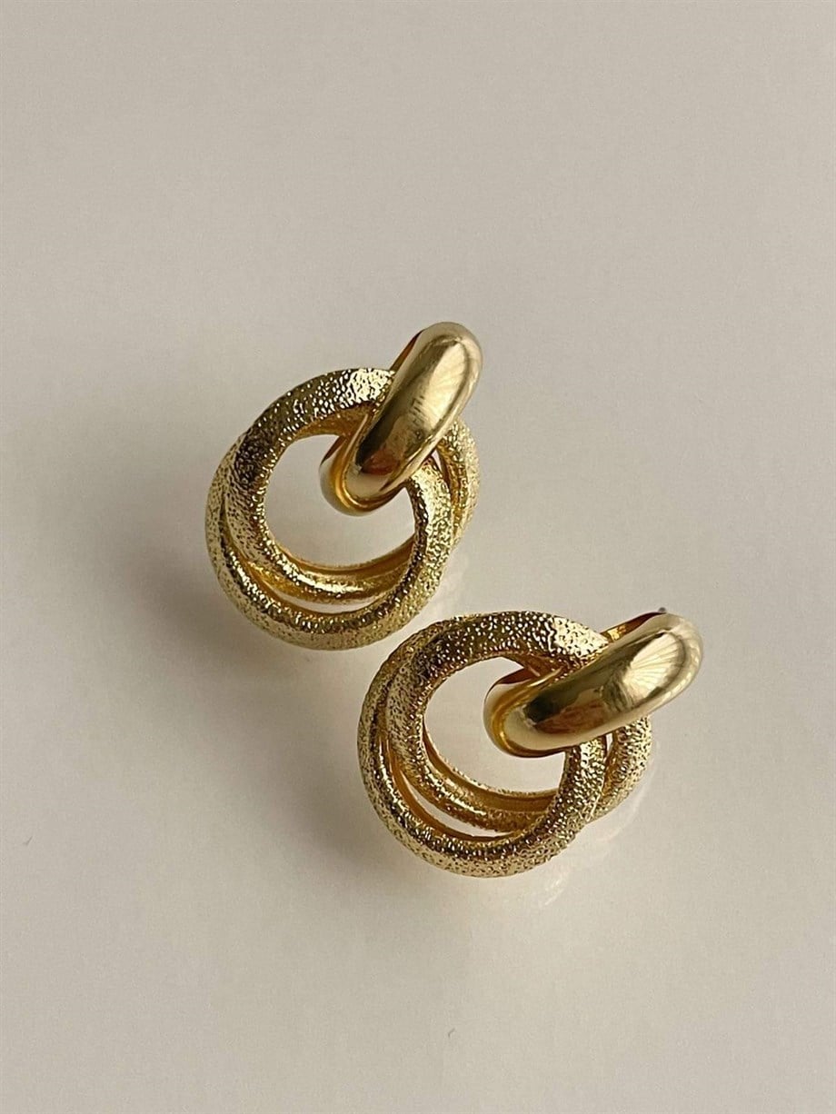 Gold Vintage Küpe (2.5 Cm)