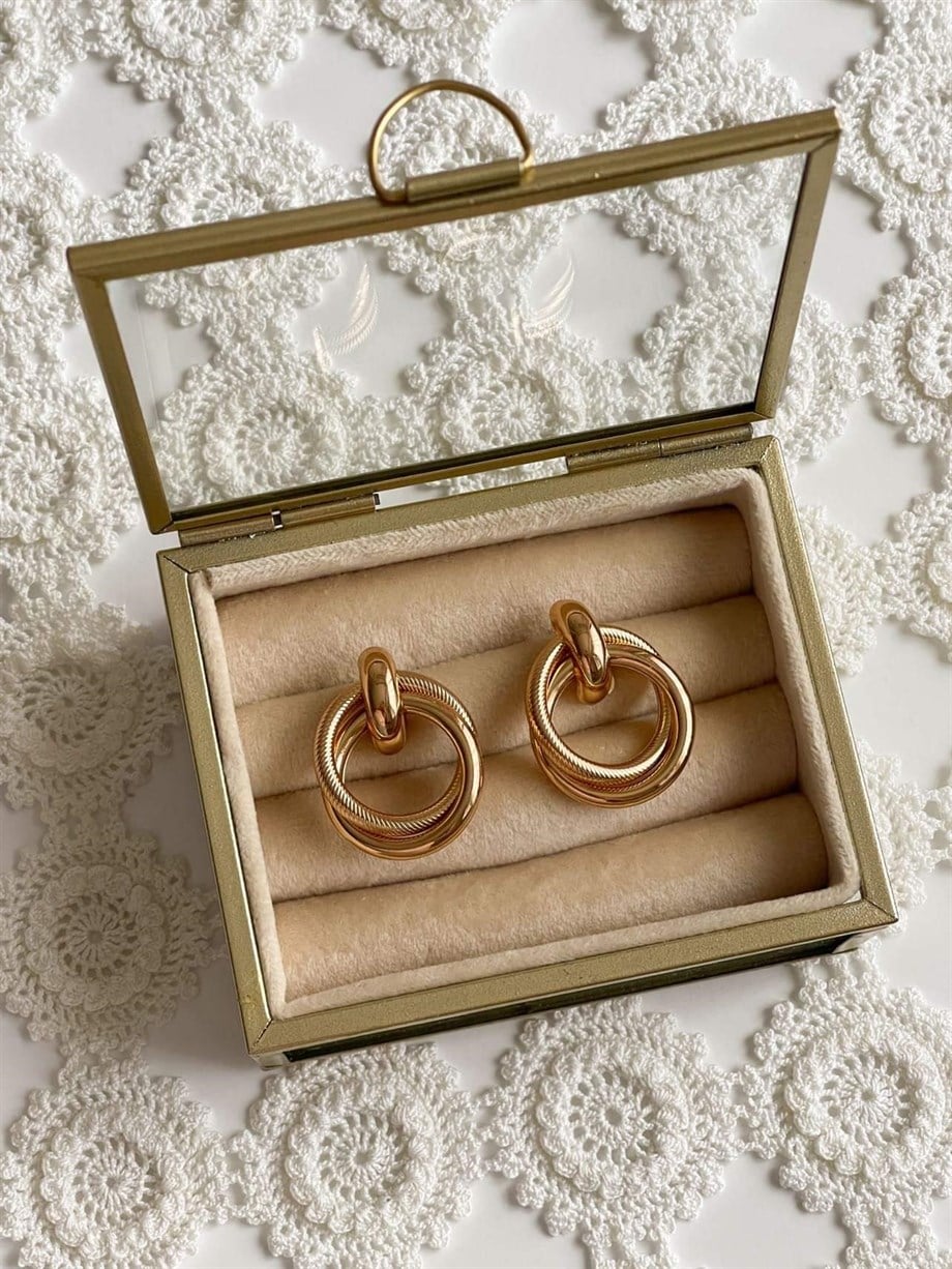 Gold Vintage Küpe (3 Cm)