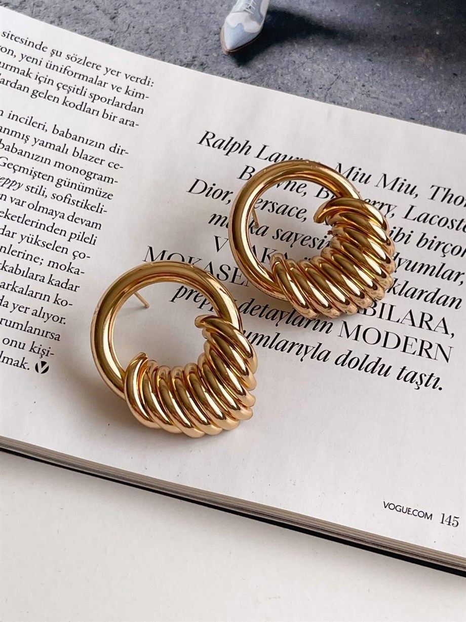 Gold Vintage Küpe (3.20 Cm)