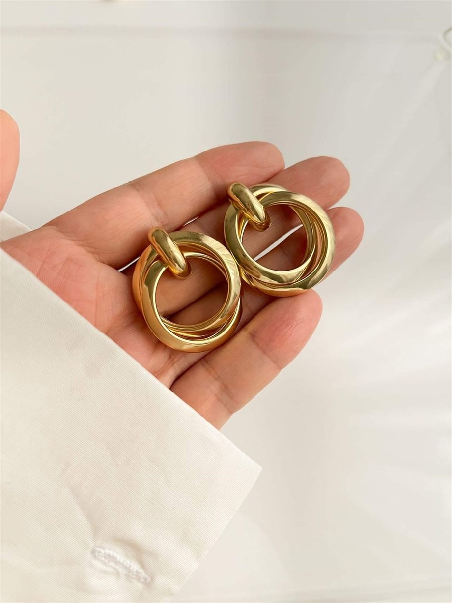 Gold Vintage Küpe (3.70 Cm)