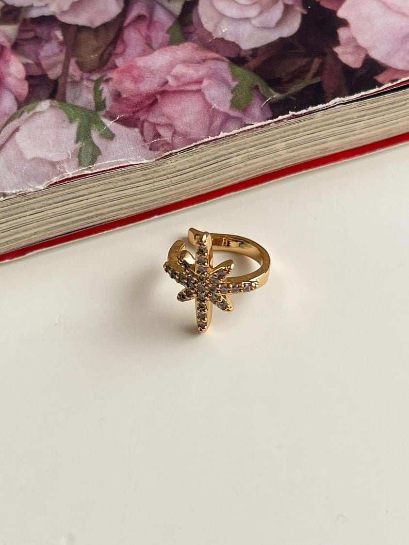 Gold Yıldızlı Tekli Ear Cuff Küpe