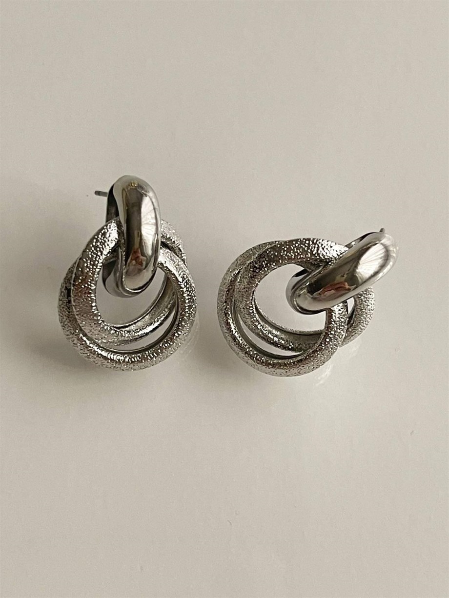 Gümüş Renk Vintage Küpe (2.5 Cm)