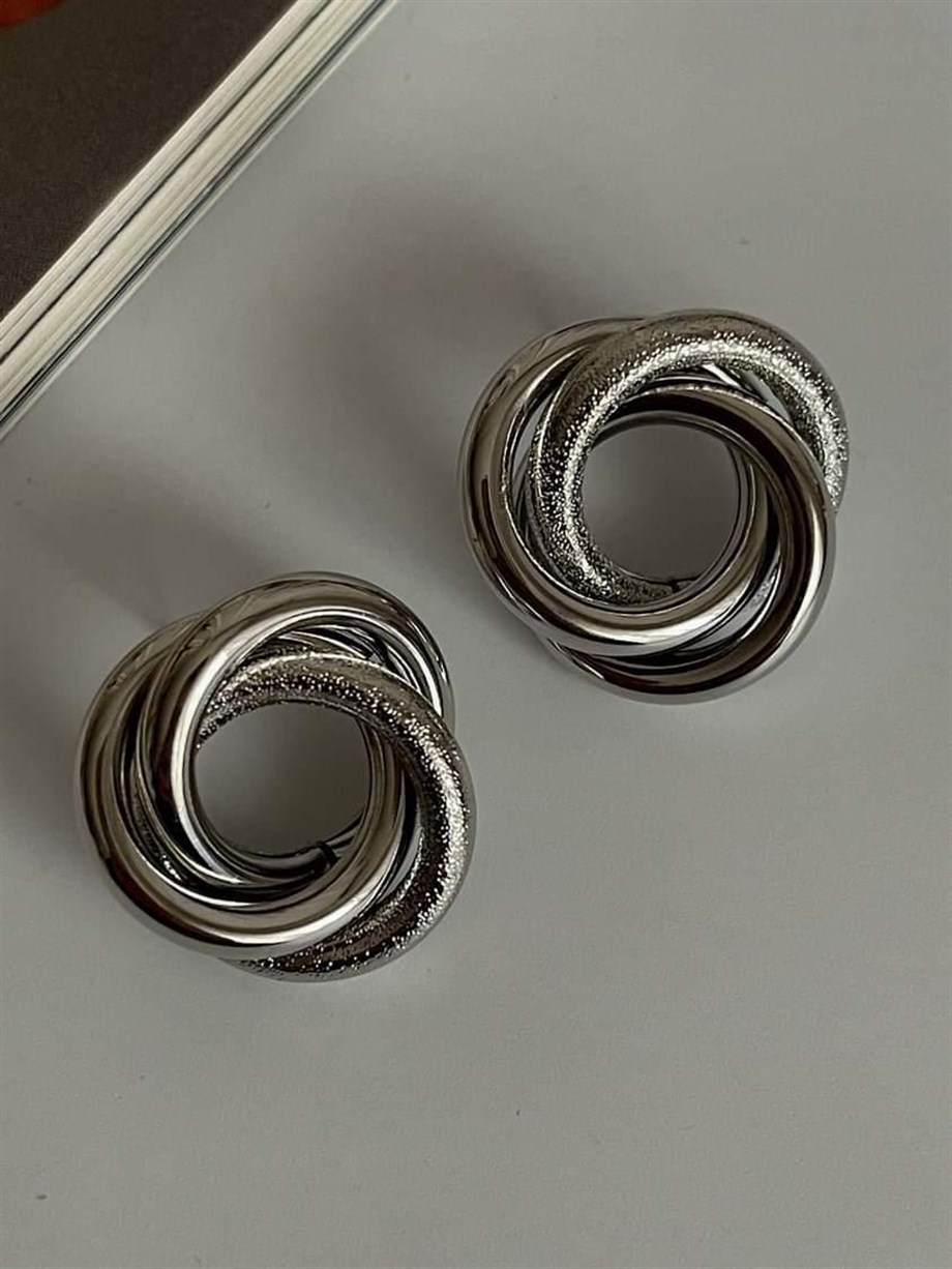 Gümüş Renk Vintage Küpe (2.5 Cm)